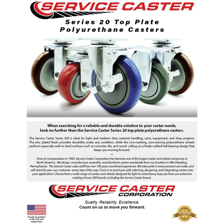 Service Caster Cambro 60006 60008 Ultra Pan Carriers Dish Caddies Caster Replacement Set-SCC CAM-SCC-20S514-PPUB-BLK-2-R514-2